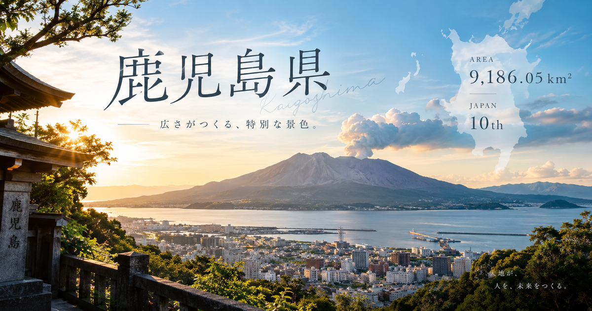 鹿児島県の面積は9,186.05km²で全国10位の7ポイント｜順位や九州内比較まで把握できる！